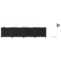 Jardinières de jardin 1 pc Noir 160 x 40 x 37.5 cm Plastique 