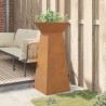 Porte-plante pilier de jardin avec bol 40x40x100 cm en acier corten. 
