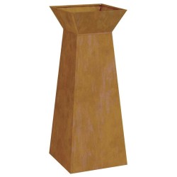 Porte-plante pilier de jardin avec bol 40x40x100 cm en acier corten. 