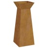 Porte-plante pilier de jardin avec bol 40x40x100 cm en acier corten. 