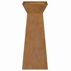 Porte-plante pilier de jardin avec bol 40x40x100 cm en acier corten. 