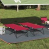 Chaises longues pliantes - 2 pcs, Rouge, en tissu Oxford 600D 