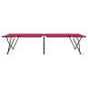 Chaises longues pliantes - 2 pcs, Rouge, en tissu Oxford 600D 