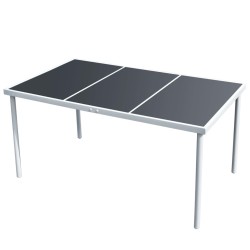 Table de jardin 150x90x74 cm Noir Acier 