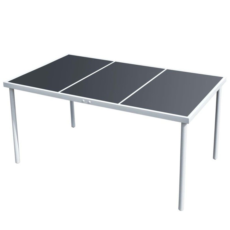 Table de jardin 150x90x74 cm Noir Acier 