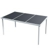 Table de jardin 150x90x74 cm Noir Acier 