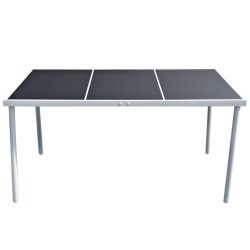 Table de jardin 150x90x74 cm Noir Acier 