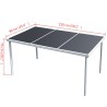 Table de jardin 150x90x74 cm Noir Acier 