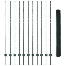 Poteaux de clôture 11 pcs U-Channel Vert 160 cm Acier 