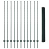Poteaux de clôture 11 pcs U-Channel Vert 160 cm Acier 