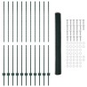 Poteaux de clôture 11 pcs U-Channel Vert 160 cm Acier 