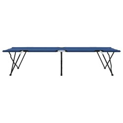 Chaises longues pliantes avec sacs de transport, 2 pièces, bleu, tissu Oxford 600D. 