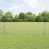 Clôture en fil soudé avec 13 poteaux 0,8x25 m acier galvanisé 