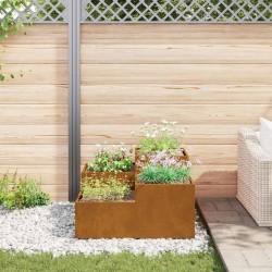 Jardinière 80x80x48 cm en acier résistant aux intempéries 