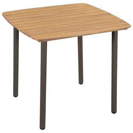 Table de jardin 80 x 80 x 72 cm Bois d'acacia solide et acier 