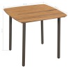 Table de jardin 80 x 80 x 72 cm Bois d'acacia solide et acier 