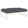 Repose-pied de jardin 120x80 cm blanc bois de pin massif 