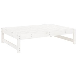 Repose-pied de jardin 120x80 cm blanc bois de pin massif 