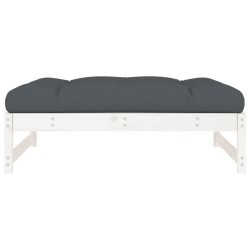 Repose-pied de jardin 120x80 cm blanc bois de pin massif 