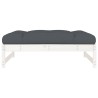 Repose-pied de jardin 120x80 cm blanc bois de pin massif 
