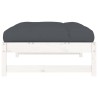 Repose-pied de jardin 120x80 cm blanc bois de pin massif 