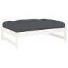 Repose-pied de jardin 120x80 cm blanc bois de pin massif 