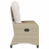 Fauteuil relax avec coussin en poly rattan beige 