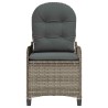 Fauteuil relax avec coussin en poly rattan gris 