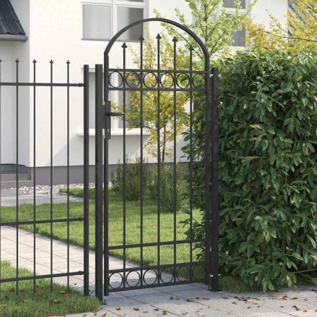 Porte de Clôture Gris 89 x 200 cm Acier 