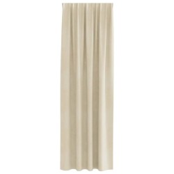 Rideaux occultants avec bande supérieure 2 pcs en velours crème 
