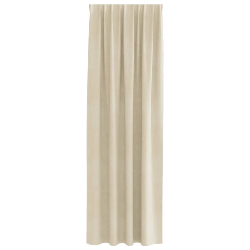 Rideaux occultants avec bande supérieure 2 pcs en velours crème 