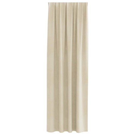 Rideaux occultants avec bande supérieure 2 pcs en velours crème 