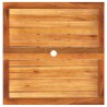 Table de jardin beige 80x80x75 cm résine tressée et bois acacia 