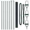 Set de poteaux de clôture Ensemble de 2 Vert Acier, PVC 
