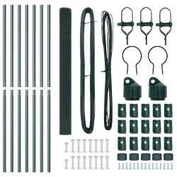 Set de poteaux de clôture Ensemble de 2 Vert Acier, PVC 