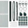 Set de poteaux de clôture Ensemble de 2 Vert Acier, PVC 