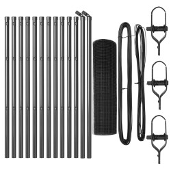 Ensemble de poteaux de clôture Lot de 2 Gris Acier 25 x 0.5 m 