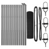 Ensemble de poteaux de clôture Lot de 2 Gris Acier 25 x 0.5 m 