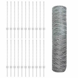Poteaux de clôture 11 pcs U-Channel 80 cm en acier galvanisé 