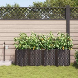 Jardinières de jardin 1 pc Marron 160 x 40 x 52 cm Plastique 