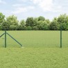 Clôture en fil soudé avec 7 poteaux à pointe Vert 0.4x10 m Acier 