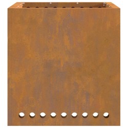Foyer sans fumée Carré 48x48x50 cm en Acier résistant aux intempéries 