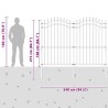 Clôture de jardin Gris 215 cm Acier peint par poudre 