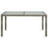 Table de jardin 150x90x75 cm Verre trempé et poly rotin Gris 