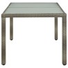 Table de jardin 150x90x75 cm Verre trempé et poly rotin Gris 