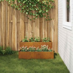 jardinière 2 niveaux 100x60x45 cm en acier résistant aux intempéries 