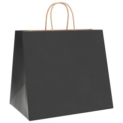 Sacs en papier 250 pcs avec poignées noir 32x22x28 cm 