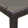 Table de jardin 150x90x75 cm Verre trempé/résine tressée Marron 