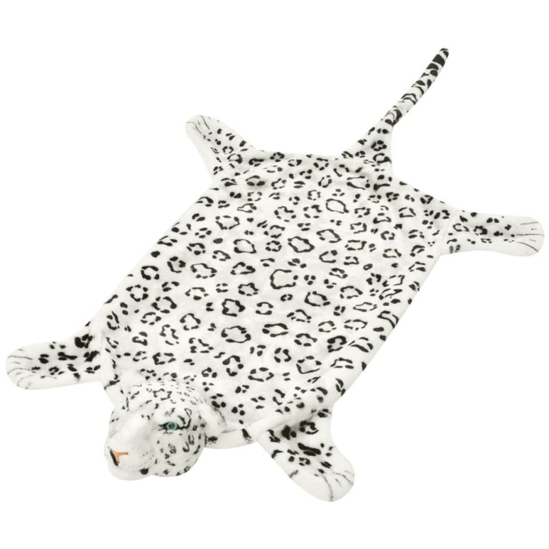 Tapis en peluche en forme de léopard 139 cm Blanc 