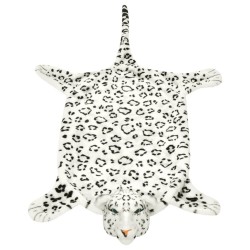 Tapis en peluche en forme de léopard 139 cm Blanc 